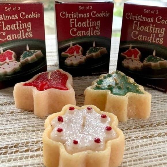 Vintage Giftco Floating Christmas Cookie Candles NIB Lot of 9 (3 Sets) - Picture 4 of 7